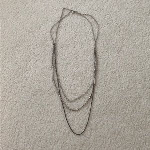 American Eagle tiered silver layer necklace